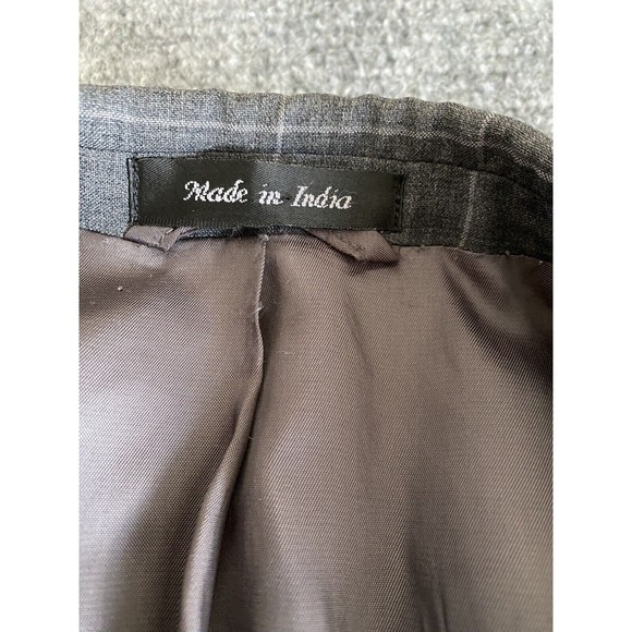 Lauren Ralph Lauren‎ Mens Blazer 42L Gray Windowpane Wool Jacket Career Office - Picture 3 of 10